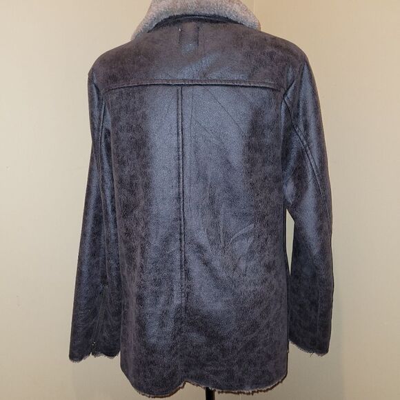 Dylan faux suede sepia lined brown jacket - Picture 4 of 6